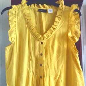 Yellow Ruffle Sleeveless Dress NWOT
